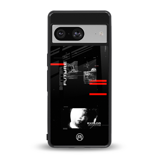 better future dark aesthetic back phone cover | glass case for Google Pixel 8