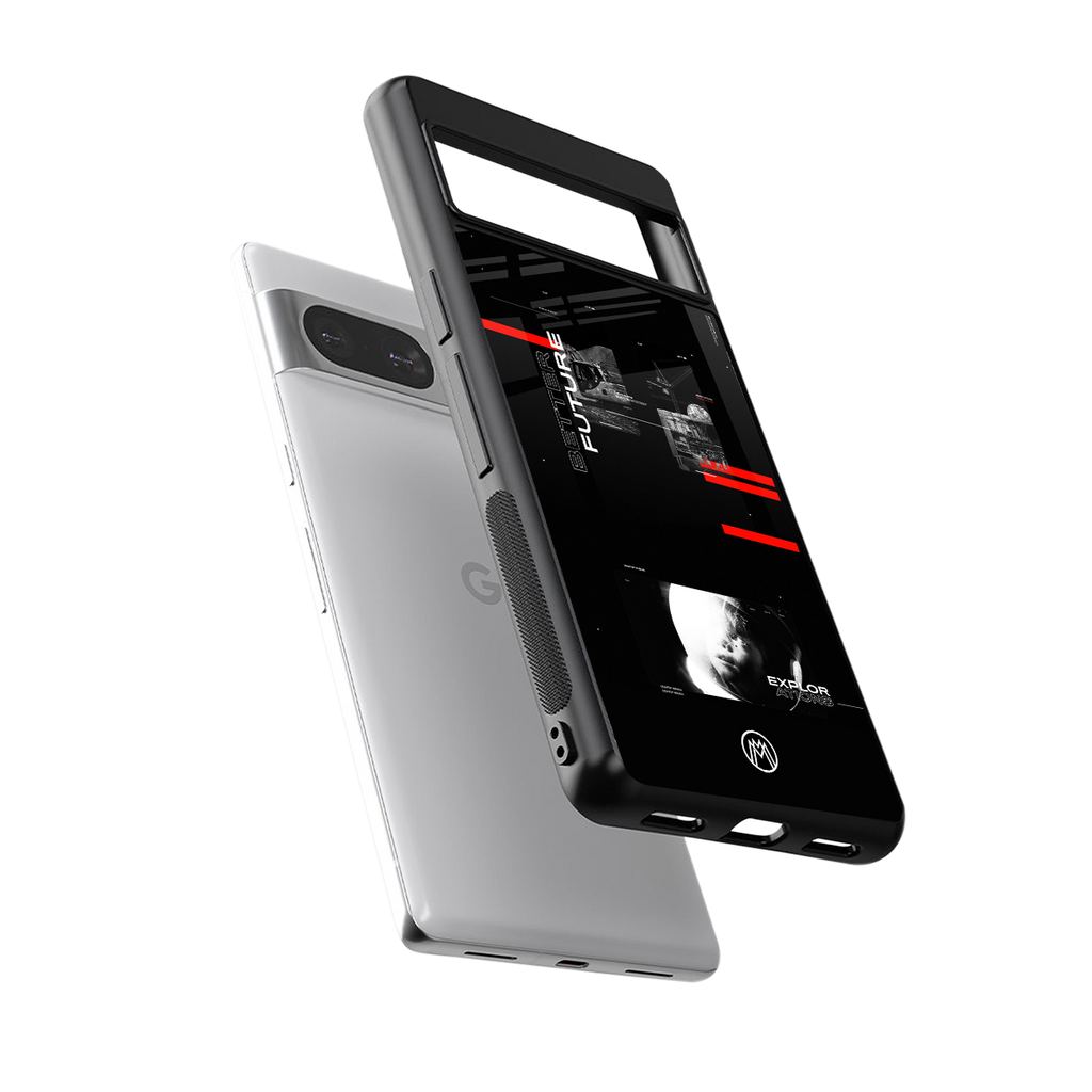 better future dark aesthetic back phone cover | glass case for Google Pixel 8