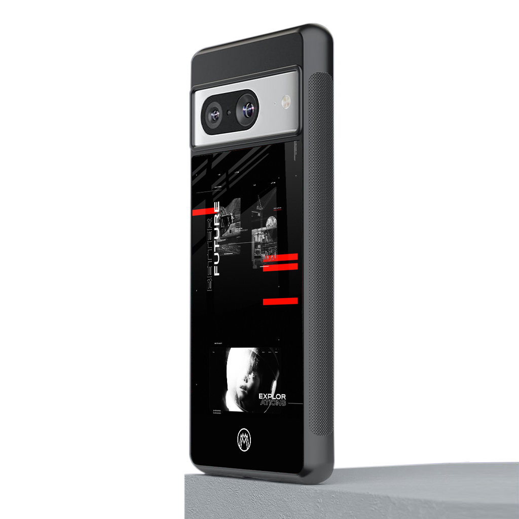 better future dark aesthetic back phone cover | glass case for Google Pixel 8