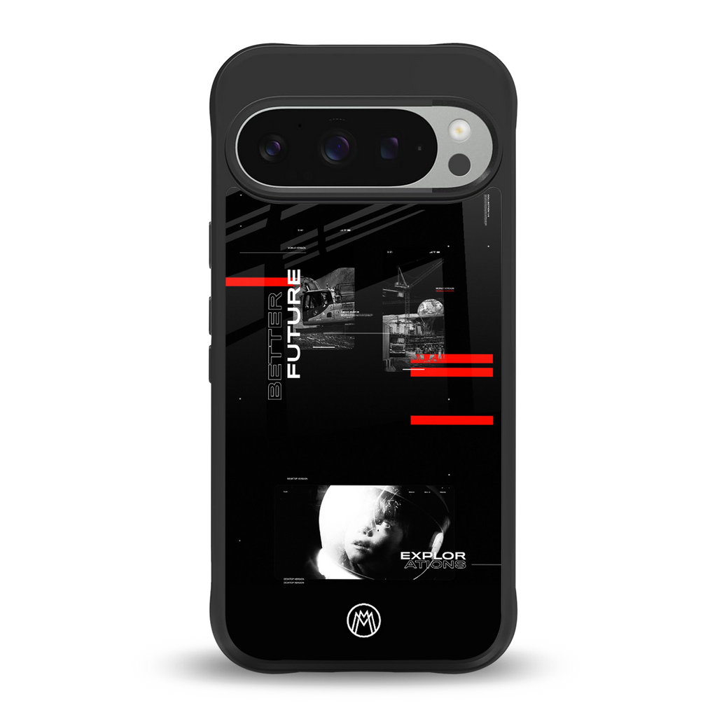 better future dark aesthetic back phone cover | glass case for google pixel 9 pro