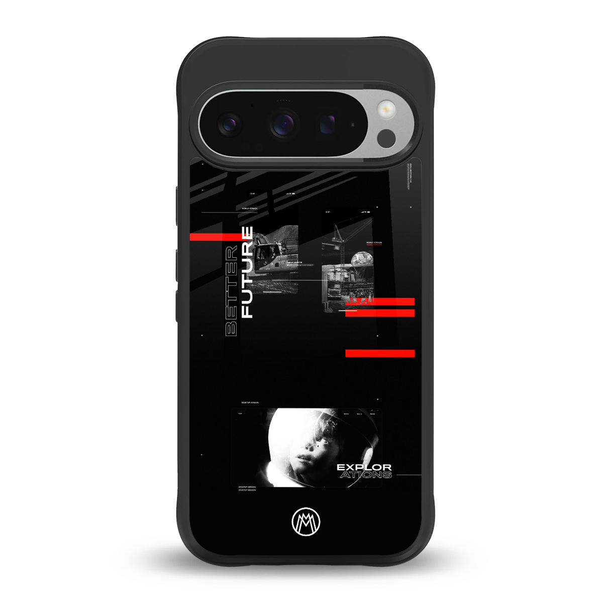 better future dark aesthetic back phone cover | glass case for google pixel 9 pro xl