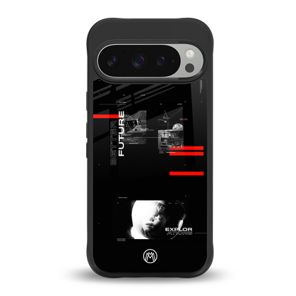 better future dark aesthetic back phone cover | glass case for google pixel 9 pro xl
