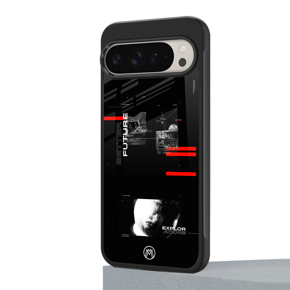 better future dark aesthetic back phone cover | glass case for google pixel 9 pro xl