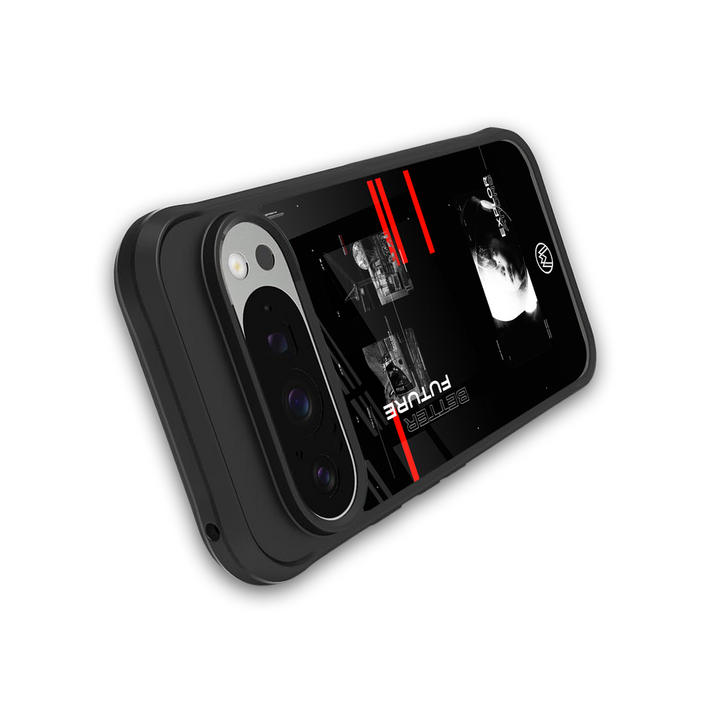 better future dark aesthetic back phone cover | glass case for google pixel 9 pro