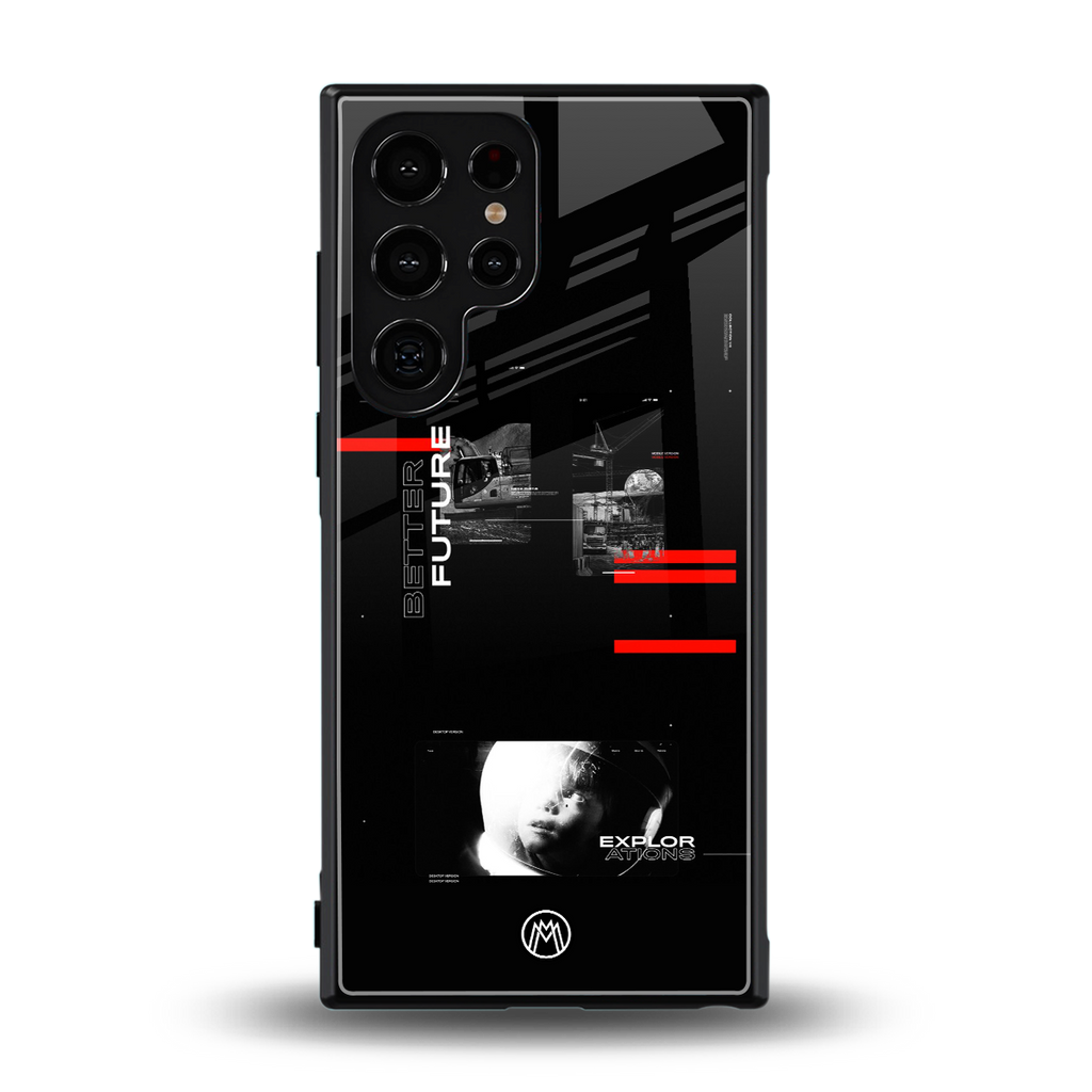 better future dark aesthetic back phone cover | glass case for samsung galaxy s24 ultra