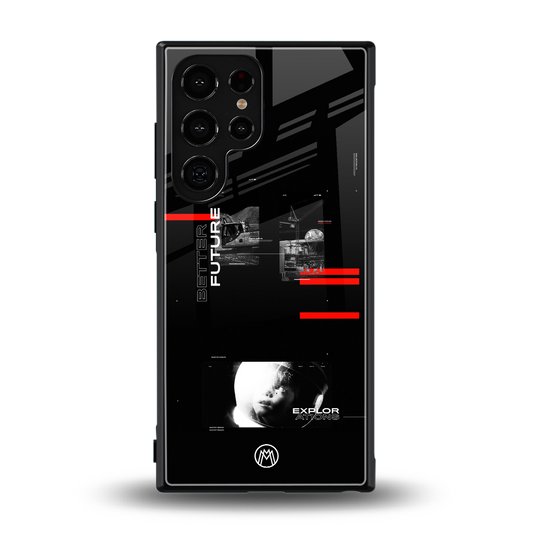 better future dark aesthetic back phone cover | glass case for samsung galaxy s24 ultra