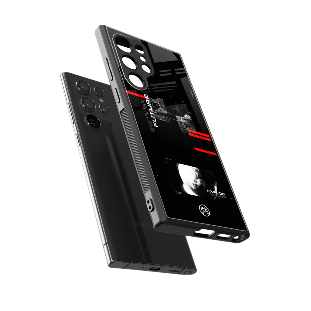 better future dark aesthetic back phone cover | glass case for samsung galaxy s24 ultra