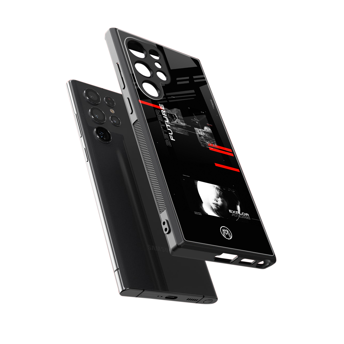 better future dark aesthetic back phone cover | glass case for samsung galaxy s24 ultra