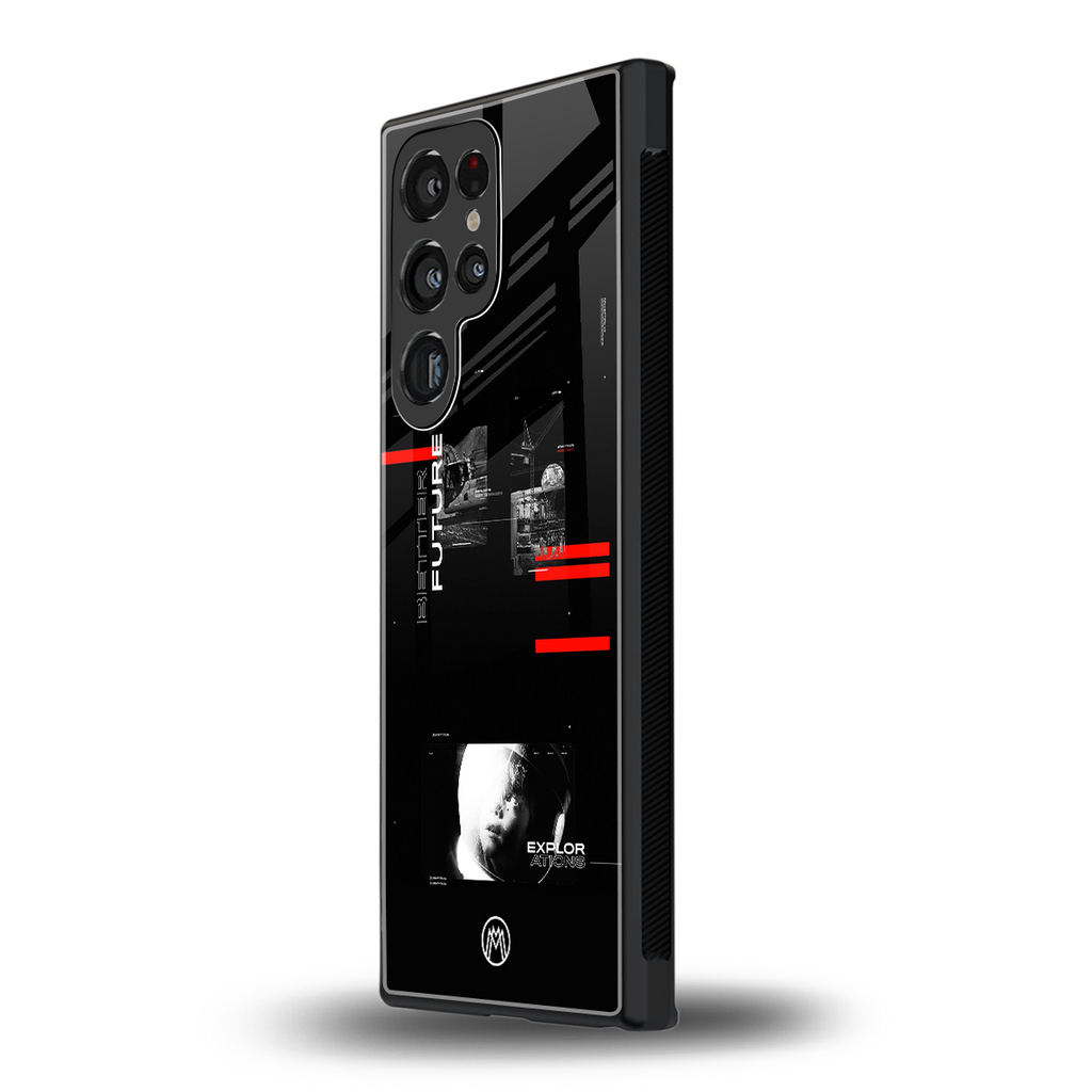 better future dark aesthetic back phone cover | glass case for samsung galaxy s24 ultra