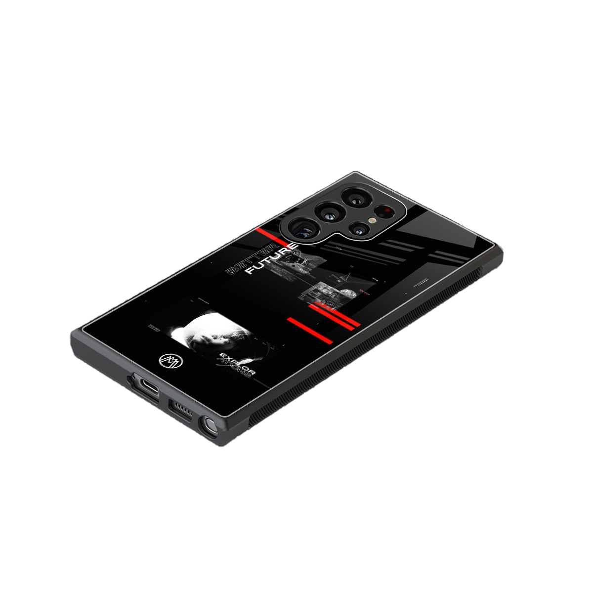 better future dark aesthetic back phone cover | glass case for samsung galaxy s24 ultra