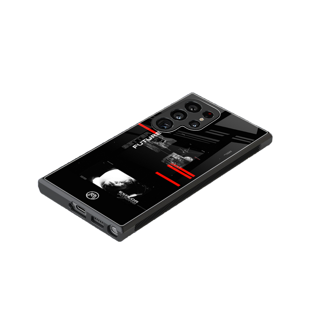 better future dark aesthetic back phone cover | glass case for samsung galaxy s23 ultra