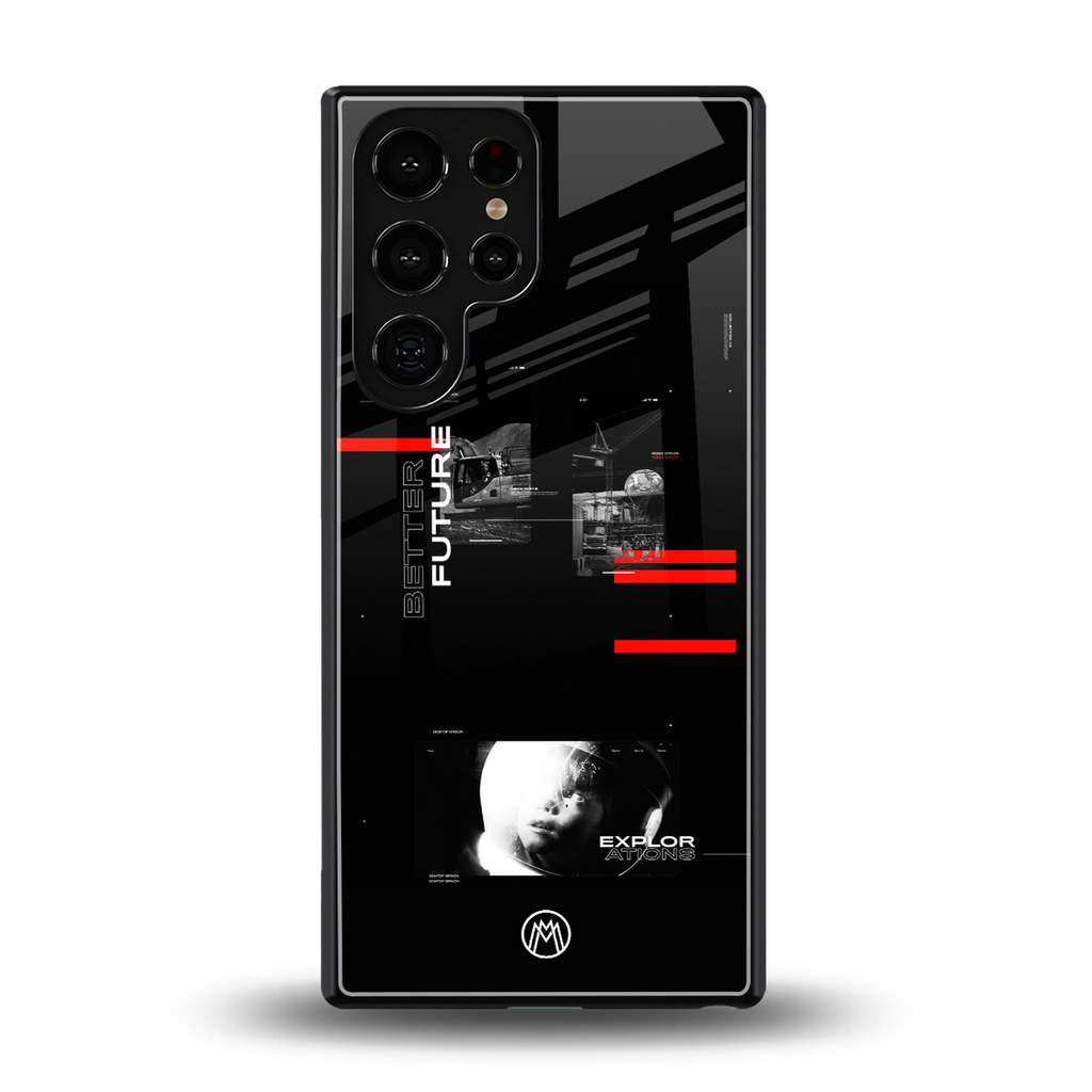 better future dark aesthetic back phone cover | glass case for samsung galaxy s25 ultra