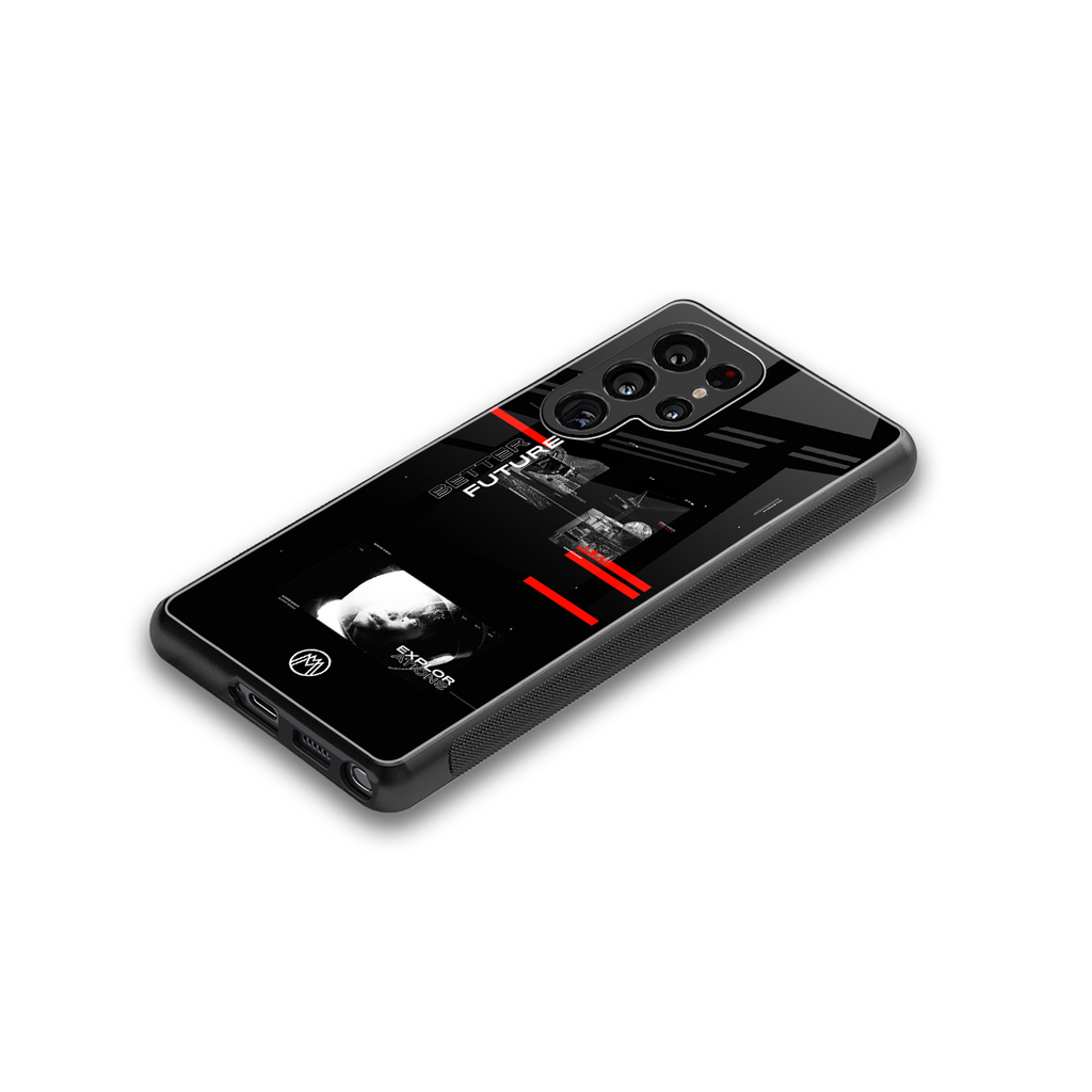 better future dark aesthetic back phone cover | glass case for samsung galaxy s25 ultra