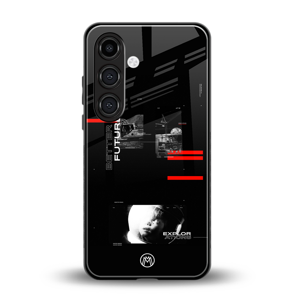 better future dark aesthetic back phone cover | glass case for samsung galaxy s24 plus