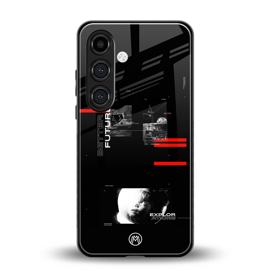 better future dark aesthetic back phone cover | glass case for samsung galaxy s23