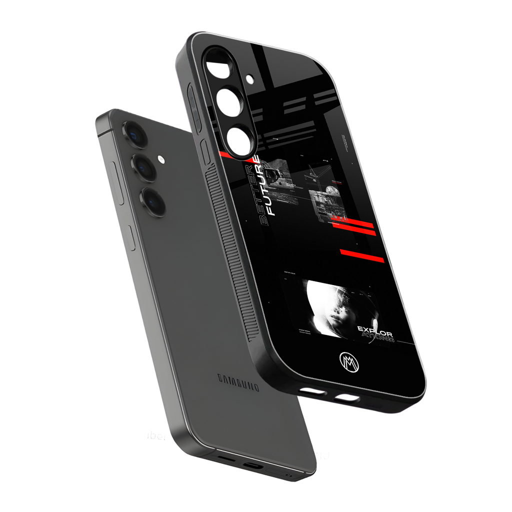 better future dark aesthetic back phone cover | glass case for samsung galaxy s24 plus