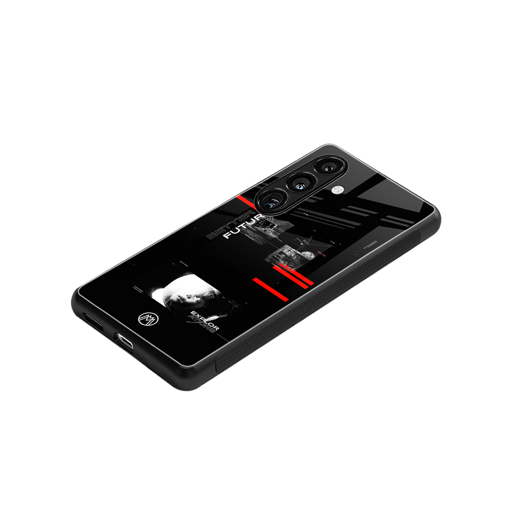 better future dark aesthetic back phone cover | glass case for samsung galaxy s24 fe