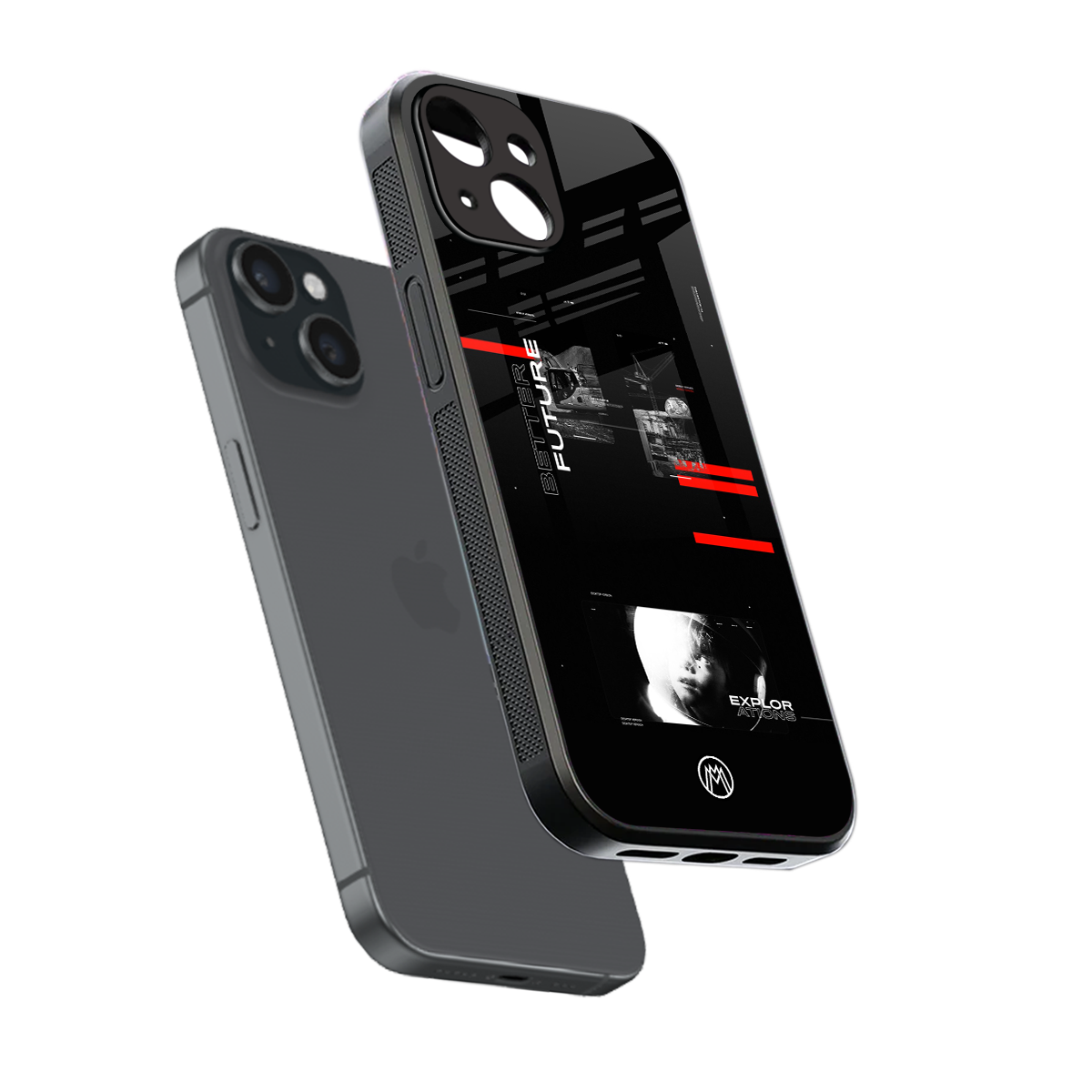 better future dark aesthetic back phone cover | glass case for iphone 15