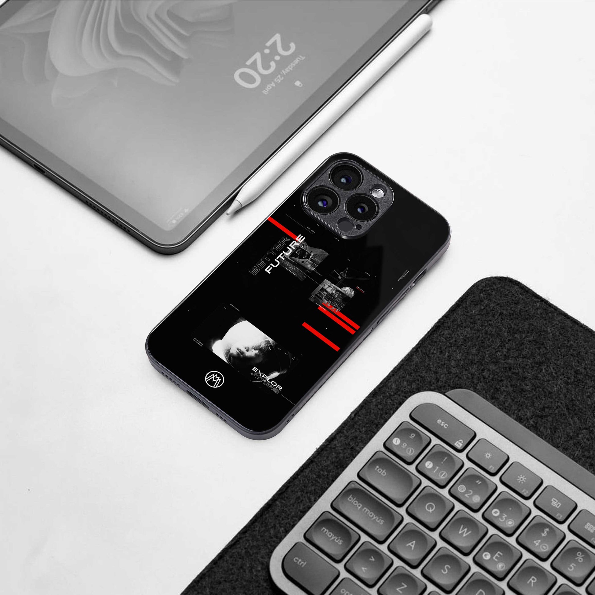 better future dark aesthetic back phone cover | glass case for samsung galaxy s23