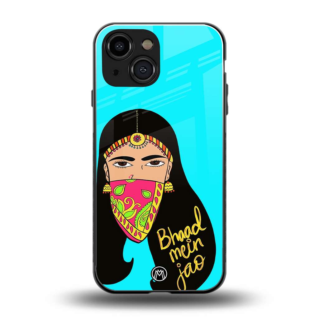bhaad mein jao back phone cover | glass case for iphone 13 mini