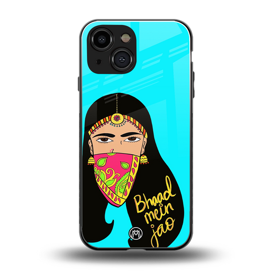 bhaad mein jao back phone cover | glass case for iphone 13 mini