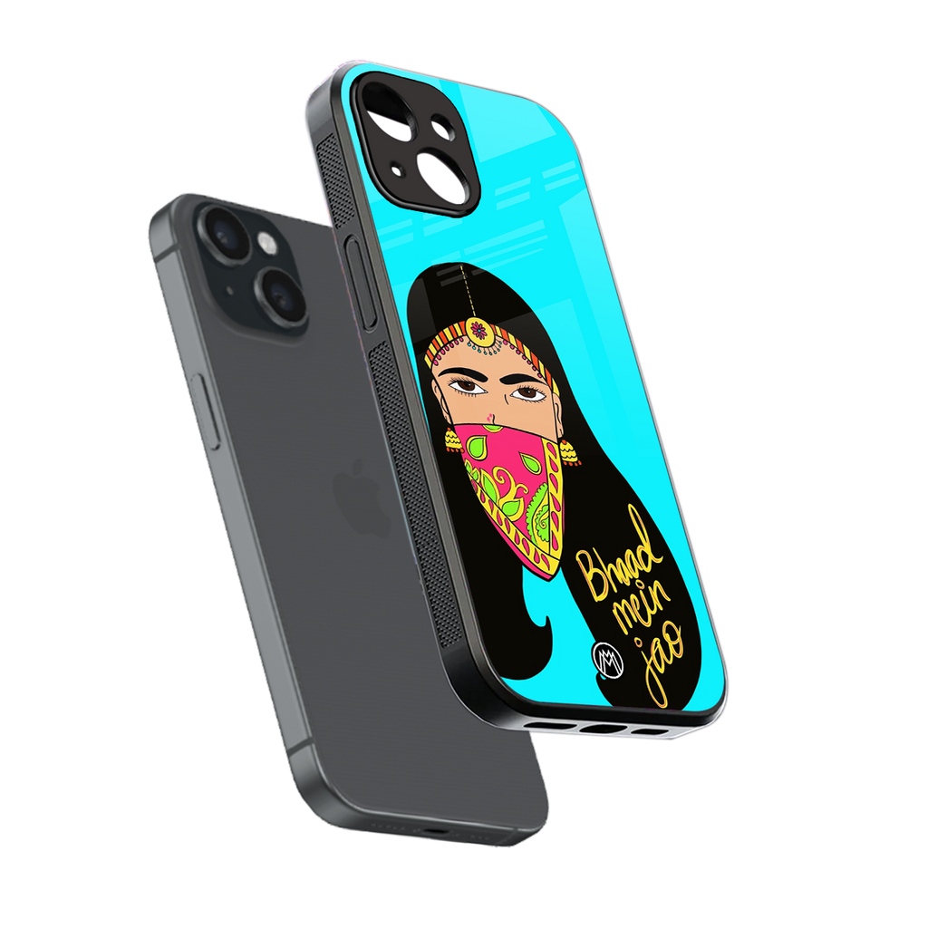 bhaad mein jao back phone cover | glass case for iphone 13 mini