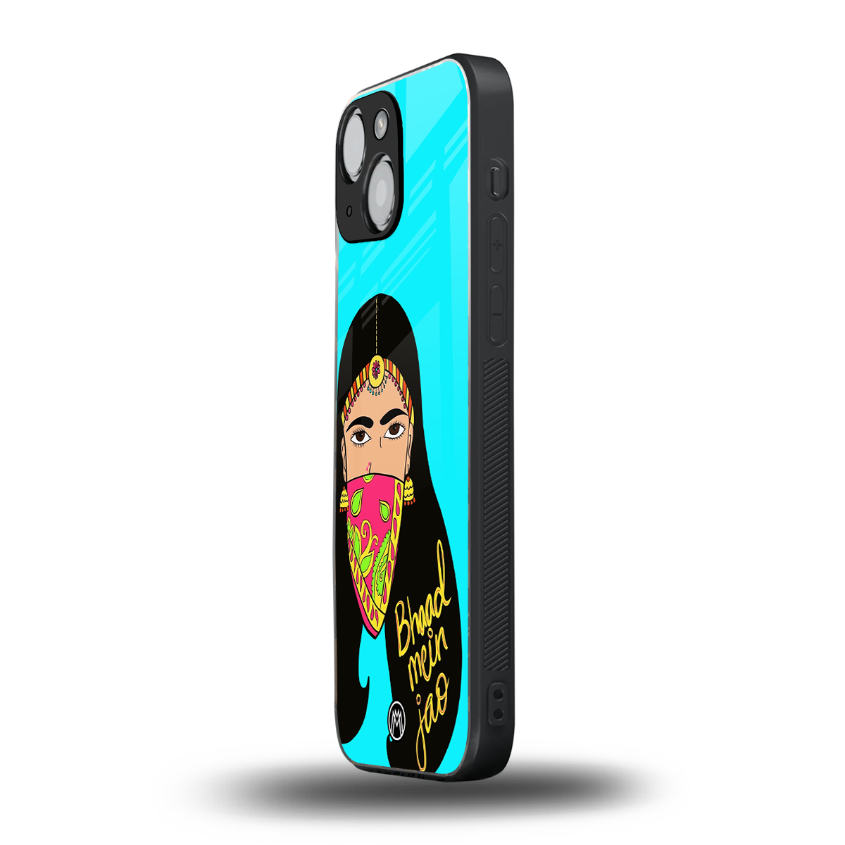 bhaad mein jao back phone cover | glass case for iphone 13 mini