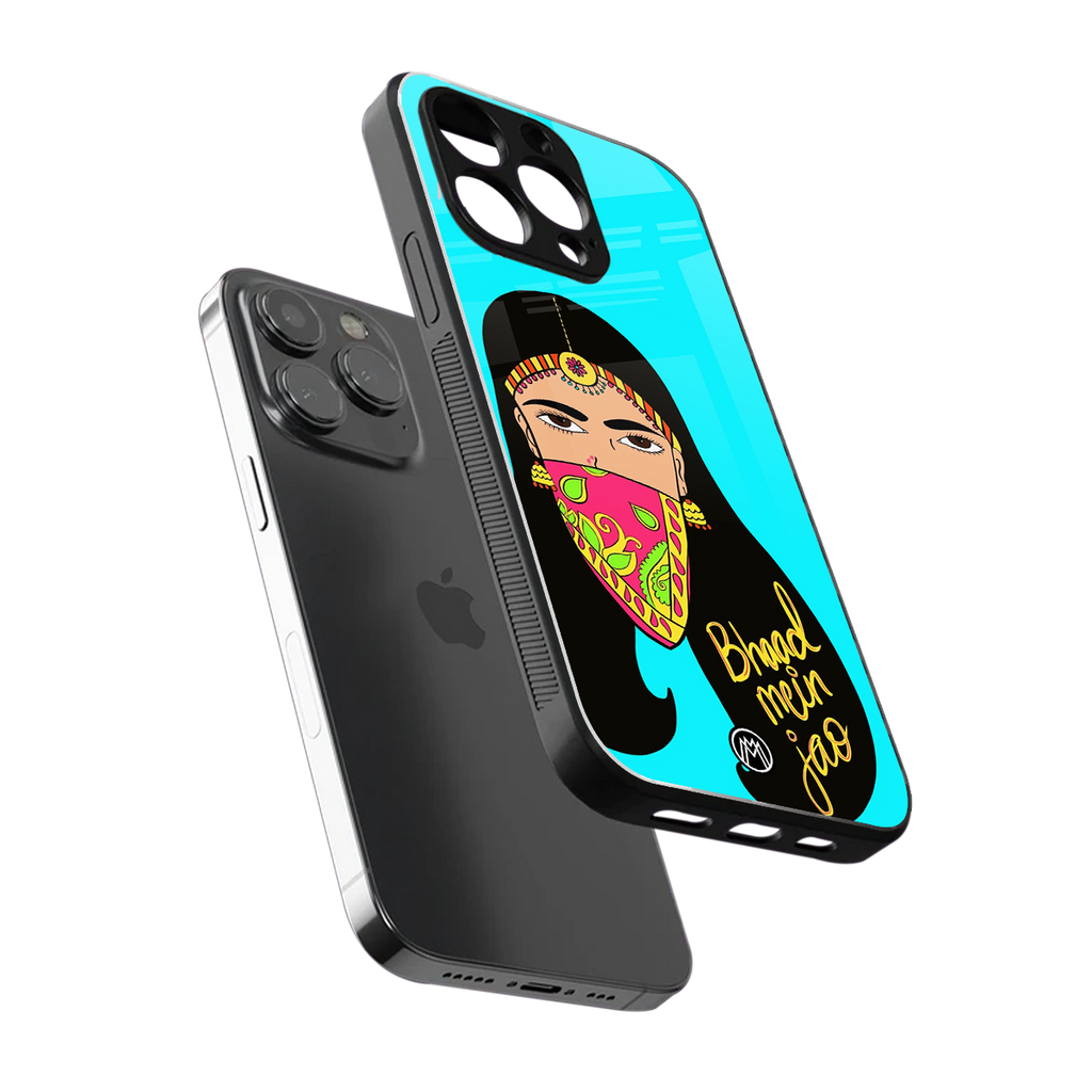 bhaad mein jao back phone cover | glass case for iphone 13 pro