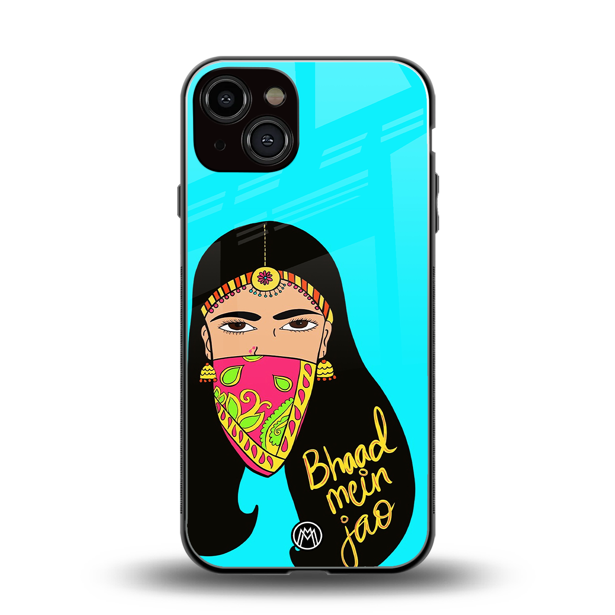 bhaad mein jao back phone cover | glass case for iphone 13