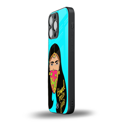 bhaad mein jao back phone cover | glass case for iphone 14 pro max