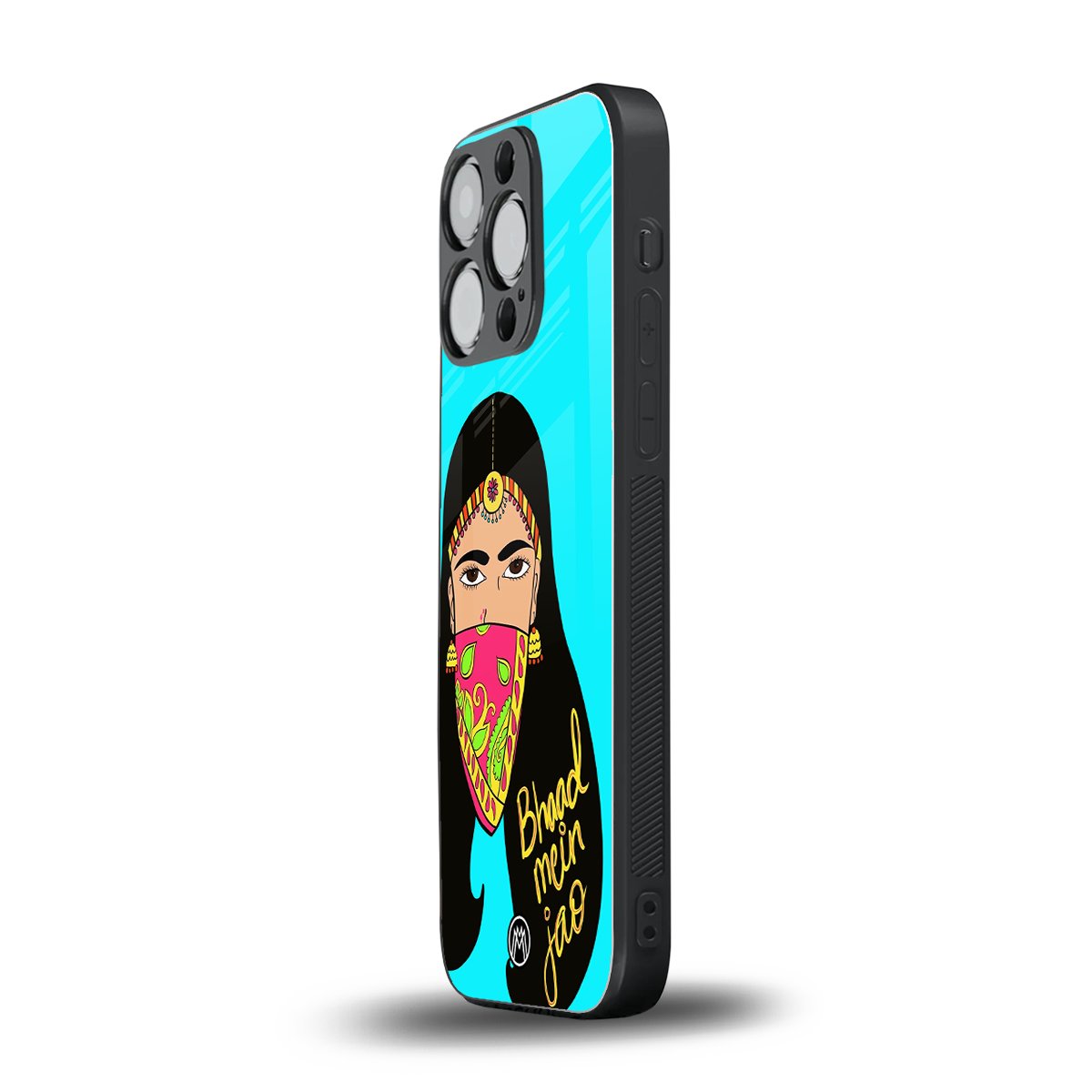 bhaad mein jao back phone cover | glass case for iphone 15 pro