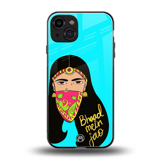 bhaad mein jao back phone cover | glass case for iphone 15