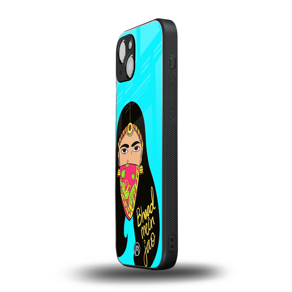bhaad mein jao back phone cover | glass case for iphone 15