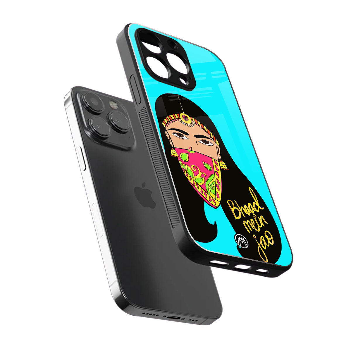 bhaad mein jao back phone cover | glass case for iphone 15 pro