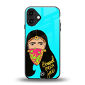 bhaad mein jao back phone cover | glass case for iphone 16 plus