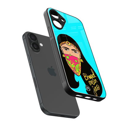 bhaad mein jao back phone cover | glass case for iphone 16 plus