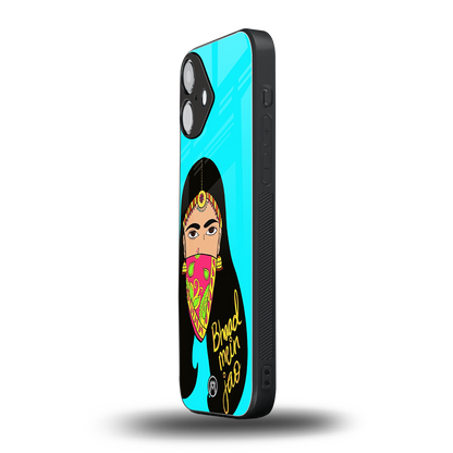 bhaad mein jao back phone cover | glass case for iphone 16 plus