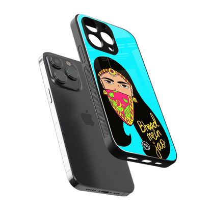 bhaad mein jao back phone cover | glass case for iphone 16 pro