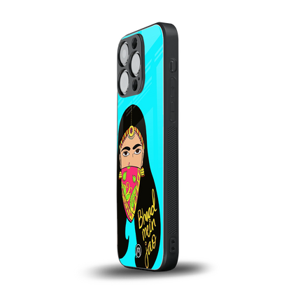 bhaad mein jao back phone cover | glass case for iphone 16 pro