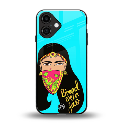 bhaad mein jao back phone cover | glass case for iphone 16