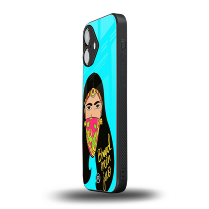 bhaad mein jao back phone cover | glass case for iphone 16