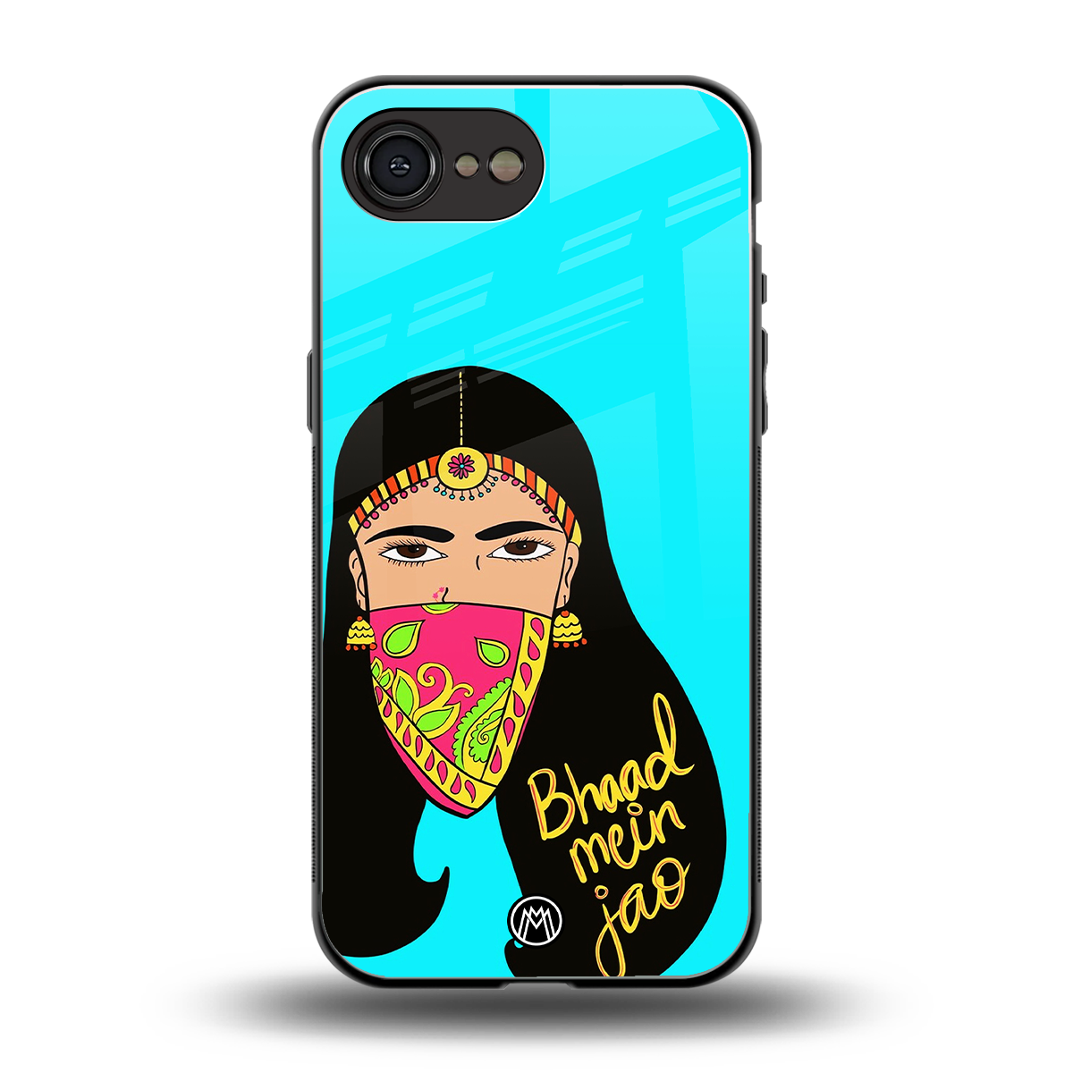 bhaad mein jao back phone cover | glass case for iphone 16e