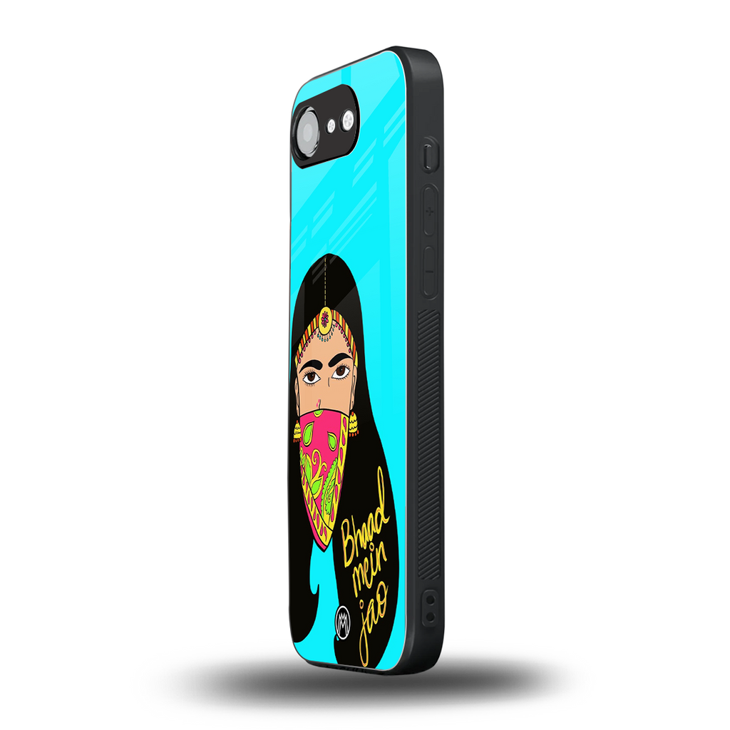 bhaad mein jao back phone cover | glass case for iphone 16e