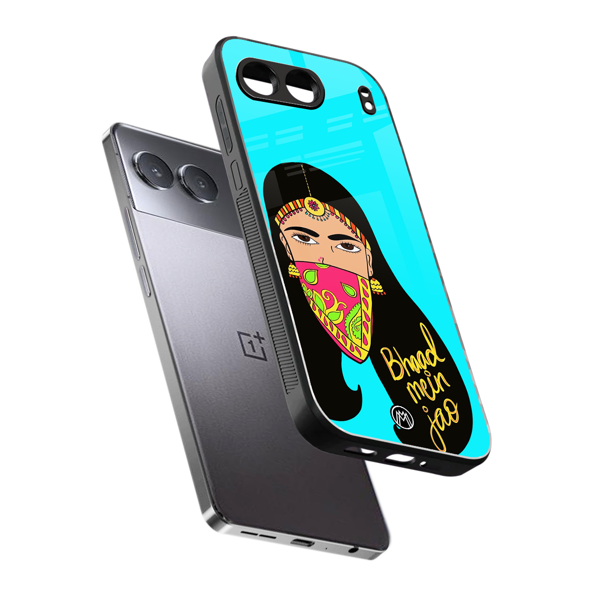 bhaad mein jao back phone cover | glass case for oneplus nord 4