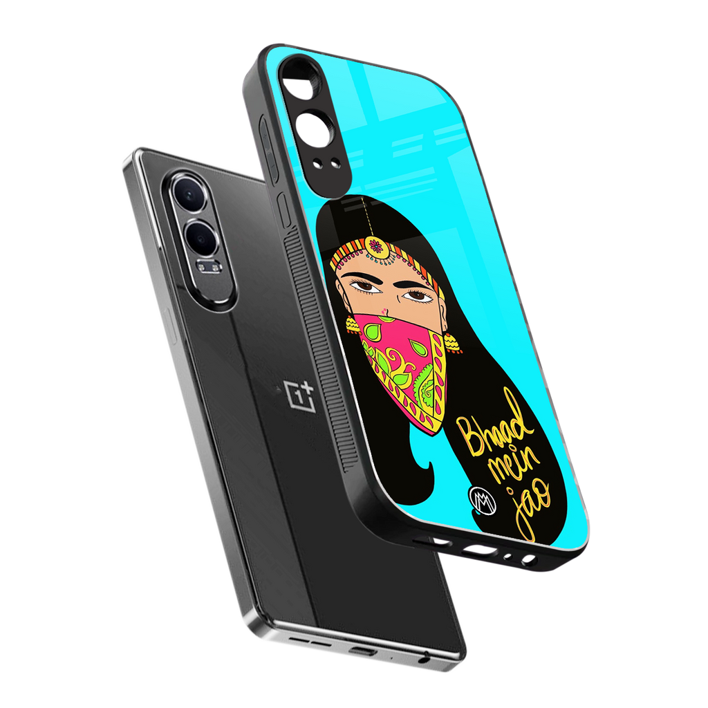 bhaad mein jao back phone cover | glass case for oneplus nord ce 4 lite
