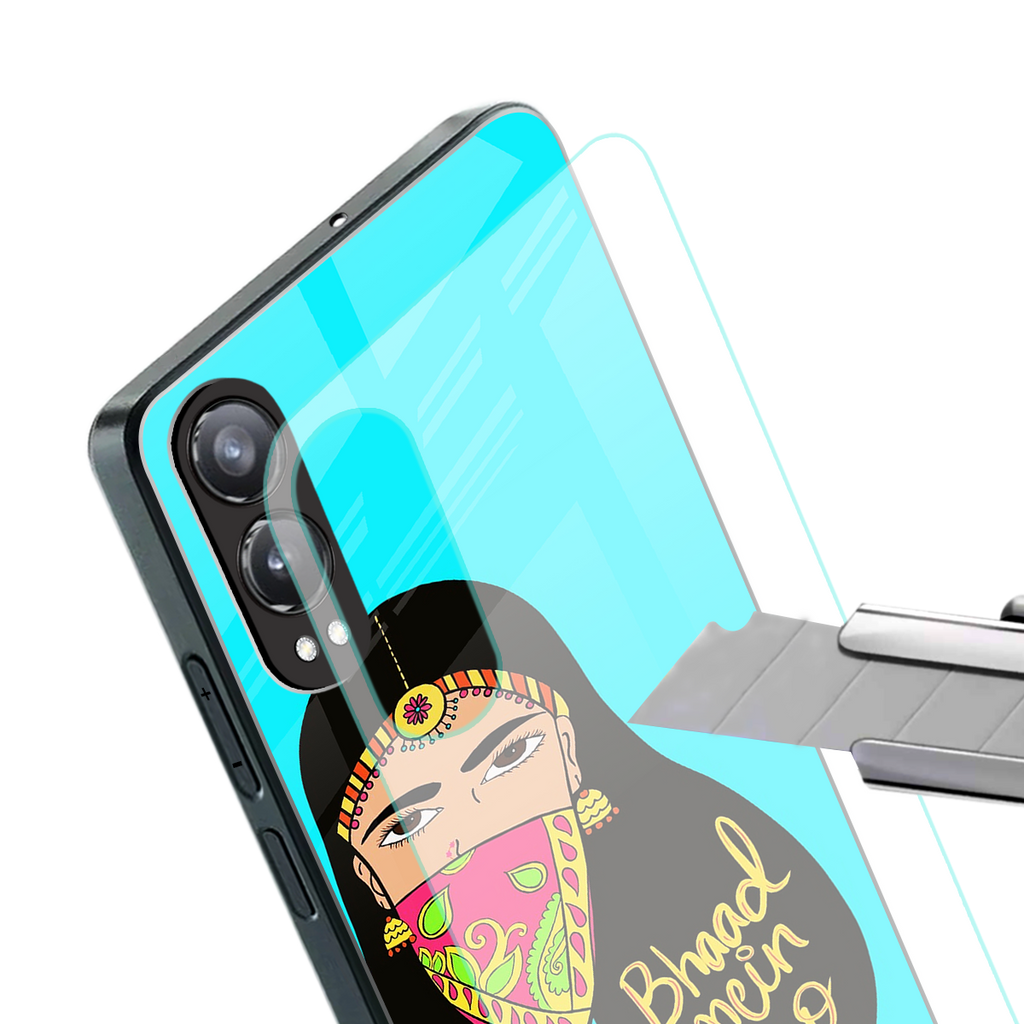 bhaad mein jao back phone cover | glass case for oneplus nord ce 4 lite