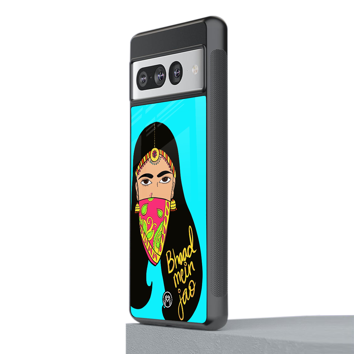 bhaad mein jao back phone cover | glass case for google pixel 7 pro