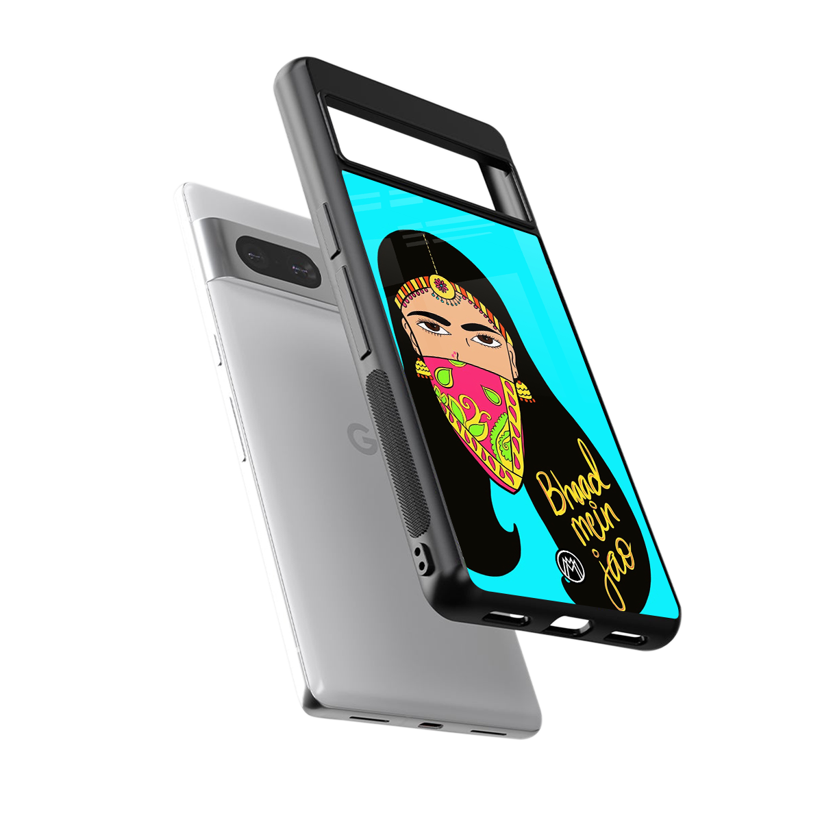 bhaad mein jao back phone cover | glass case for Google Pixel 7A