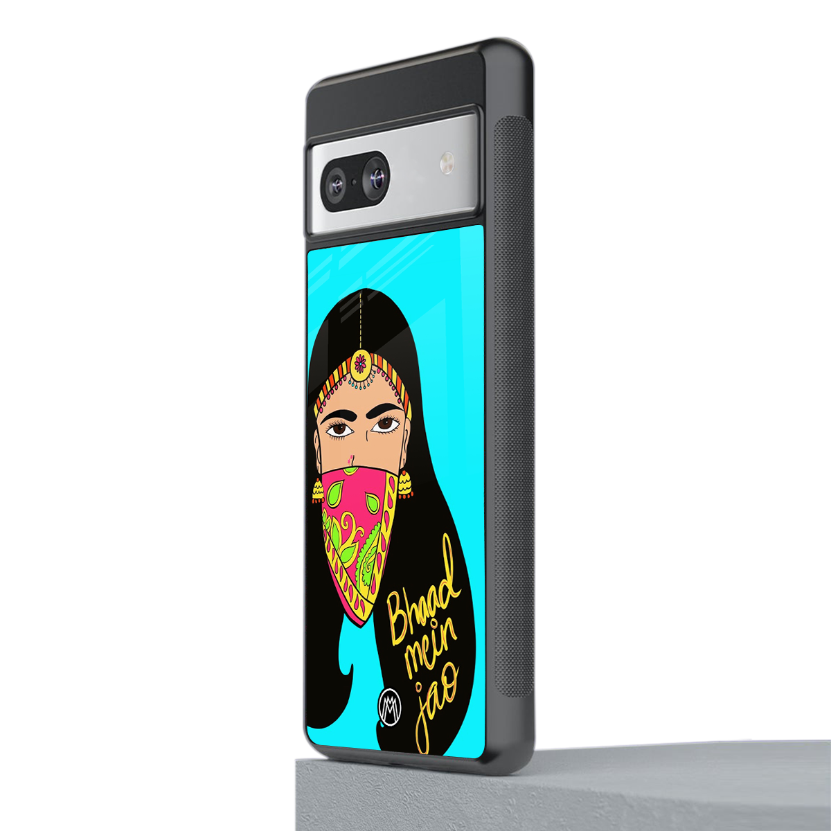 bhaad mein jao back phone cover | glass case for Google Pixel 7