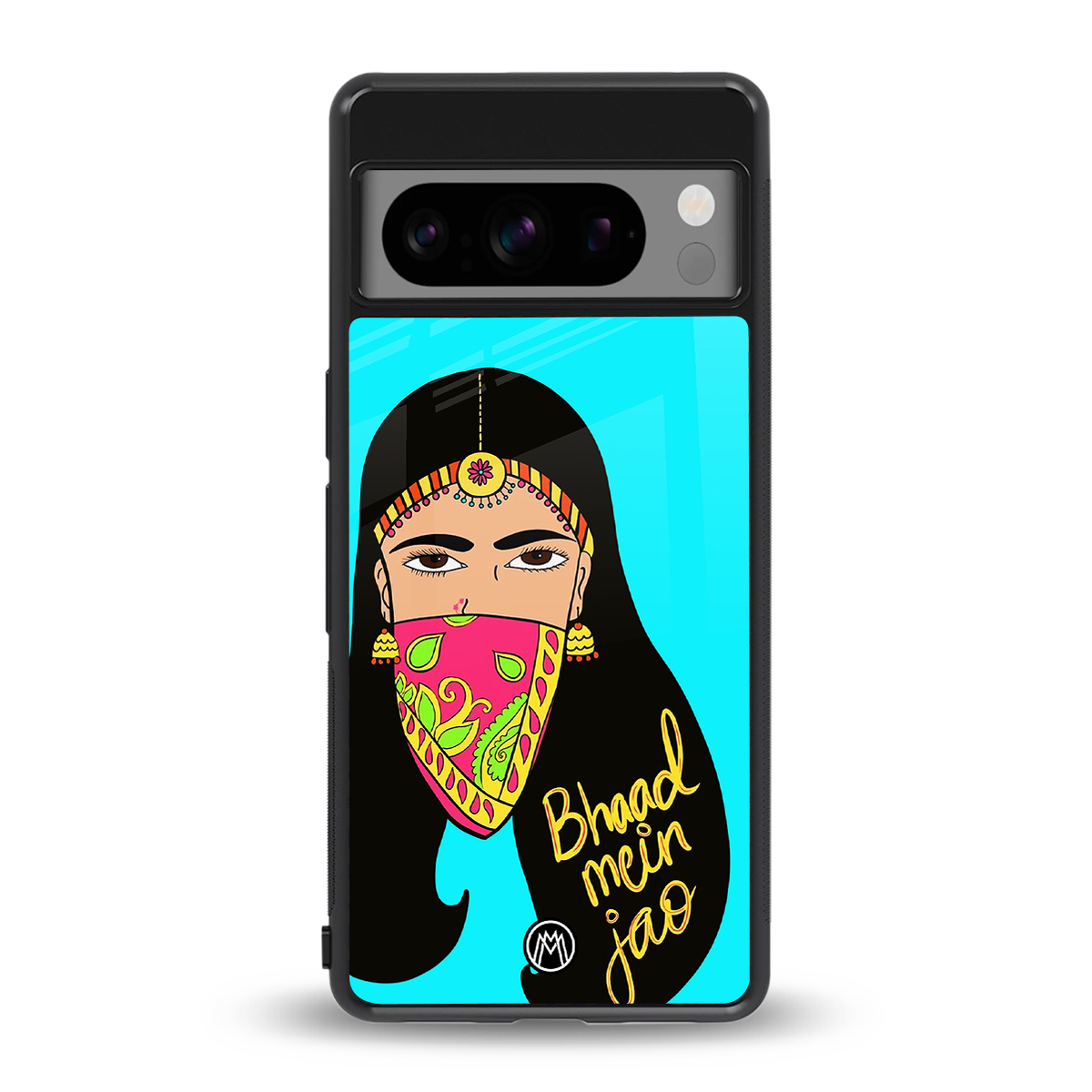 bhaad mein jao back phone cover | glass case for google pixel 8 pro